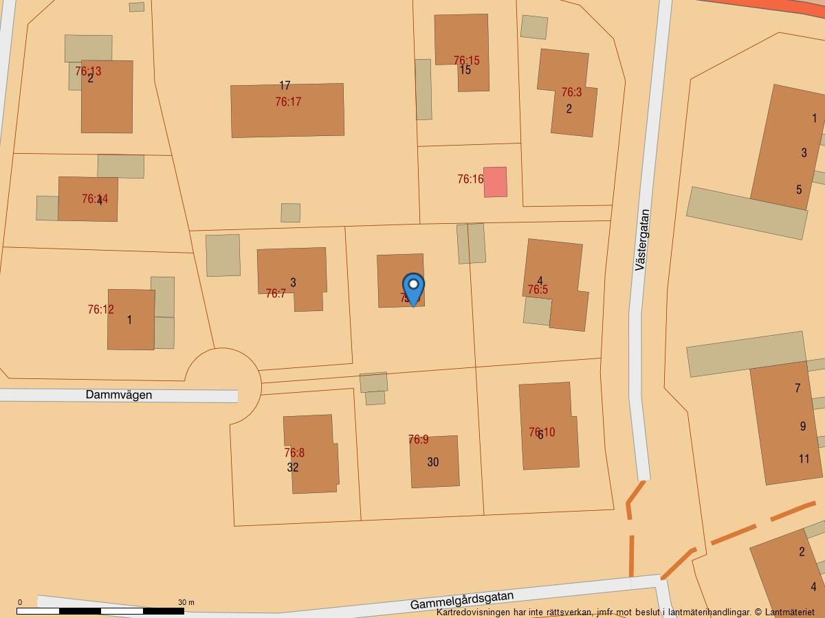 Fastighetskarta DAMMVÄGEN 5